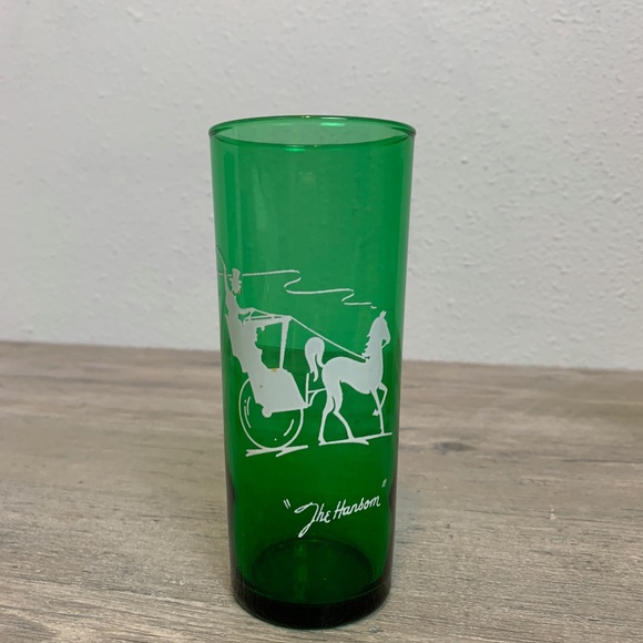 Vintage Anchor Hocking 14 Oz, 6.5" Tall Green Tom collins "Buggy" Glasses - Picture 3 of 7